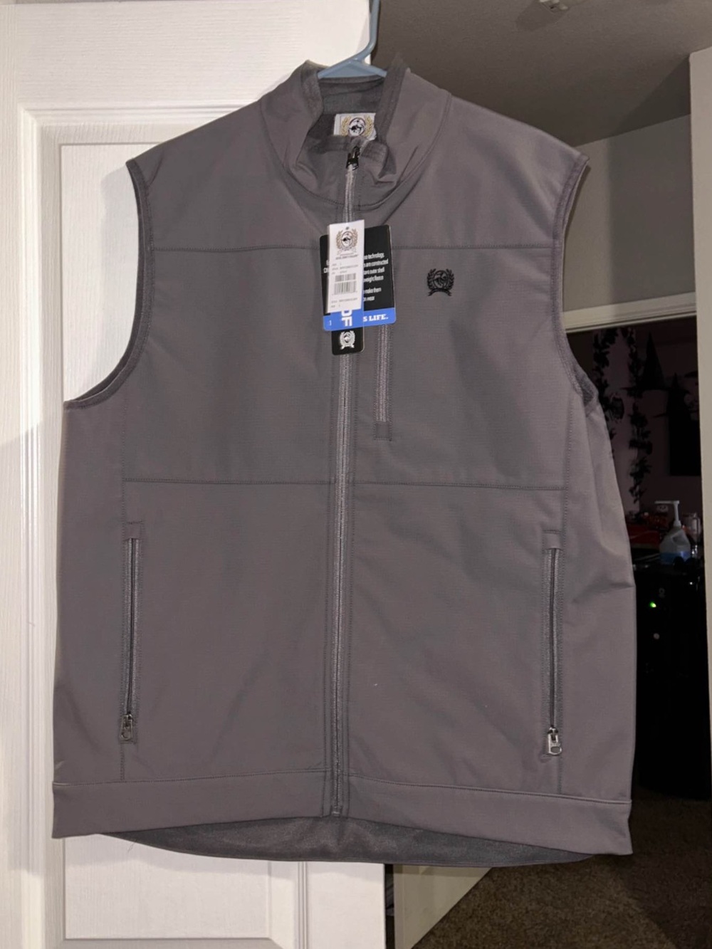 Cinch Men's Gray Softshell Vest Jacket